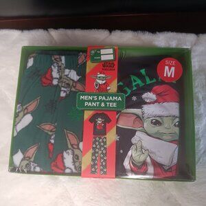 Baby Yoda Christmas Pajama Set Pants And Tee